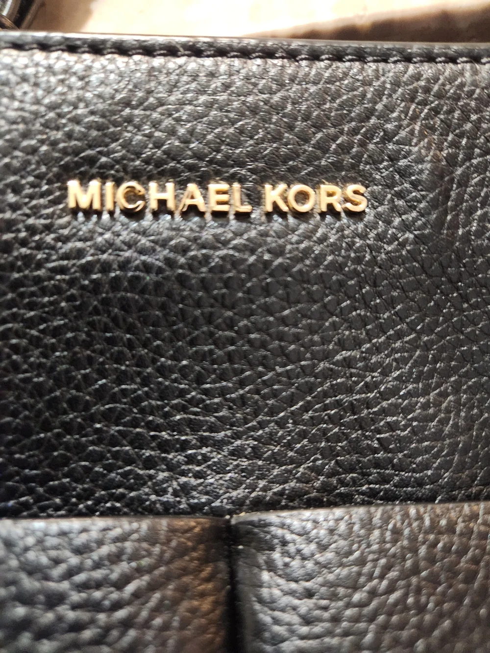 Michael Kors Black Pebbled Leather Tote Bag - Picture 7 of 8